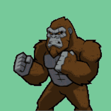 Gif animé King Kong boxe